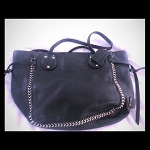 Genuine coach purse with gold chain trim